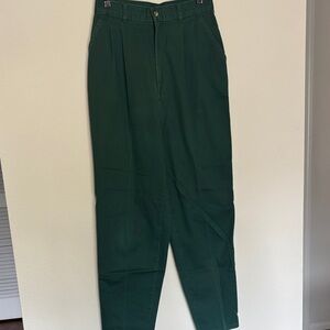 VINTAGE Chic Deep Green Pants High Waist size 12 tall 28” waist